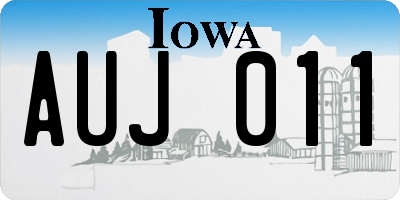 IA license plate AUJ011