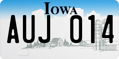 IA license plate AUJ014