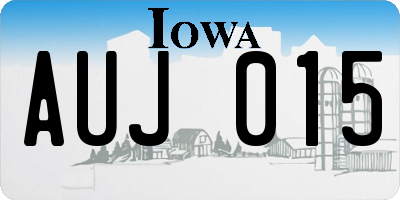 IA license plate AUJ015