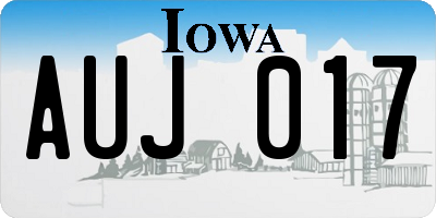 IA license plate AUJ017