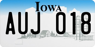 IA license plate AUJ018