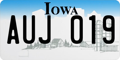 IA license plate AUJ019