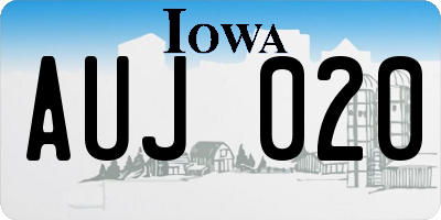 IA license plate AUJ020