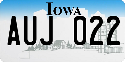 IA license plate AUJ022