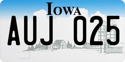 IA license plate AUJ025