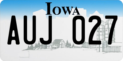 IA license plate AUJ027