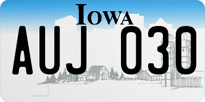 IA license plate AUJ030