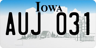 IA license plate AUJ031