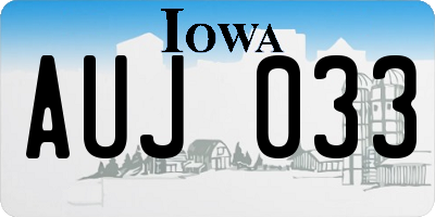 IA license plate AUJ033