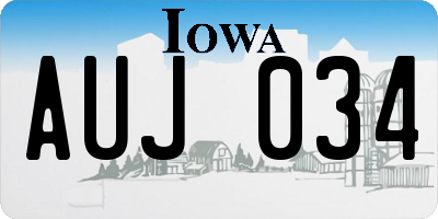 IA license plate AUJ034