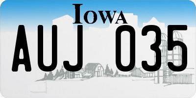 IA license plate AUJ035