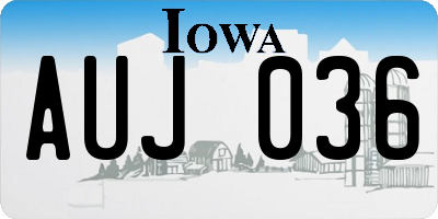 IA license plate AUJ036