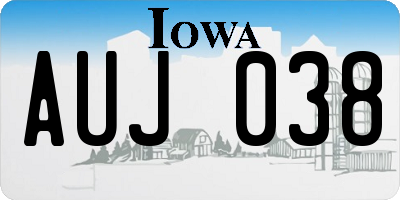 IA license plate AUJ038