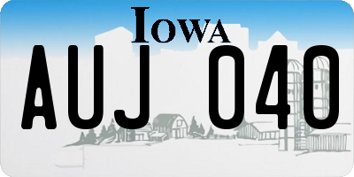 IA license plate AUJ040