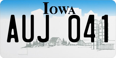 IA license plate AUJ041