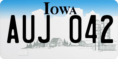 IA license plate AUJ042