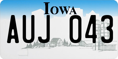 IA license plate AUJ043