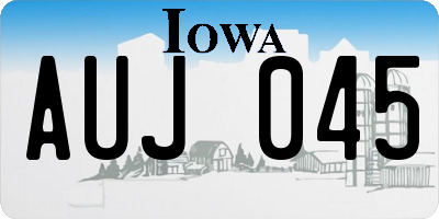 IA license plate AUJ045