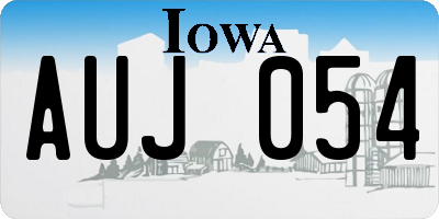 IA license plate AUJ054