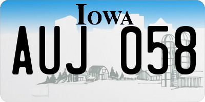IA license plate AUJ058