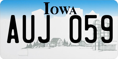 IA license plate AUJ059
