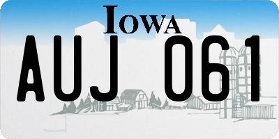 IA license plate AUJ061