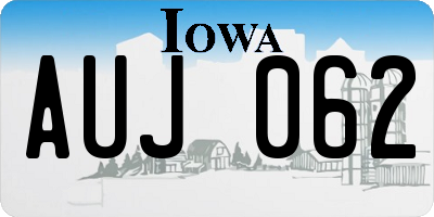 IA license plate AUJ062