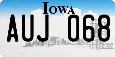IA license plate AUJ068