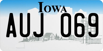 IA license plate AUJ069