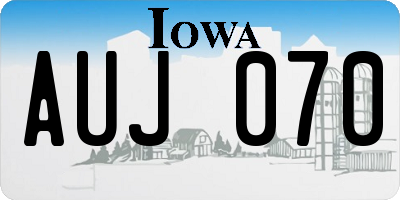 IA license plate AUJ070