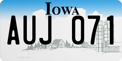 IA license plate AUJ071