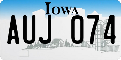IA license plate AUJ074