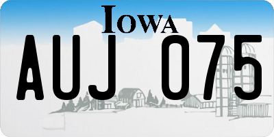 IA license plate AUJ075