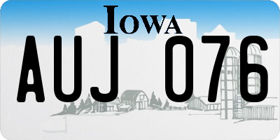 IA license plate AUJ076