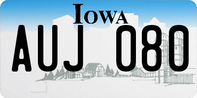 IA license plate AUJ080