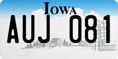 IA license plate AUJ081
