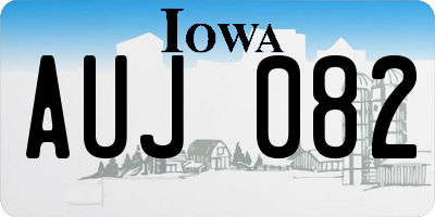 IA license plate AUJ082