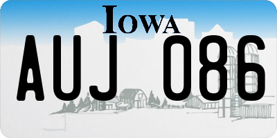 IA license plate AUJ086