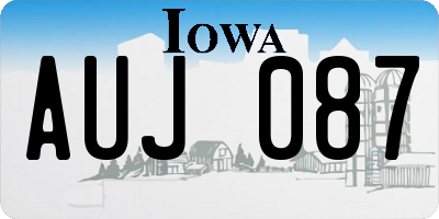 IA license plate AUJ087