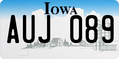 IA license plate AUJ089