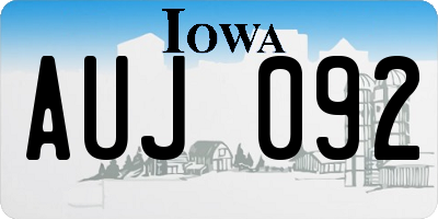 IA license plate AUJ092