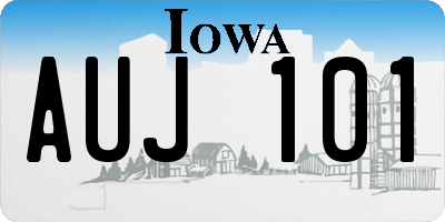 IA license plate AUJ101