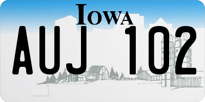 IA license plate AUJ102