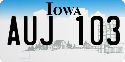 IA license plate AUJ103