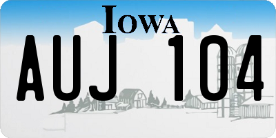 IA license plate AUJ104