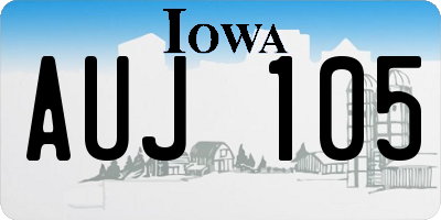 IA license plate AUJ105