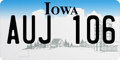 IA license plate AUJ106