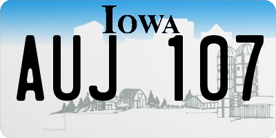 IA license plate AUJ107