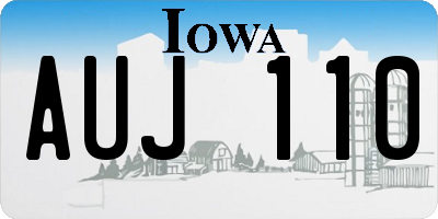 IA license plate AUJ110
