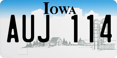 IA license plate AUJ114